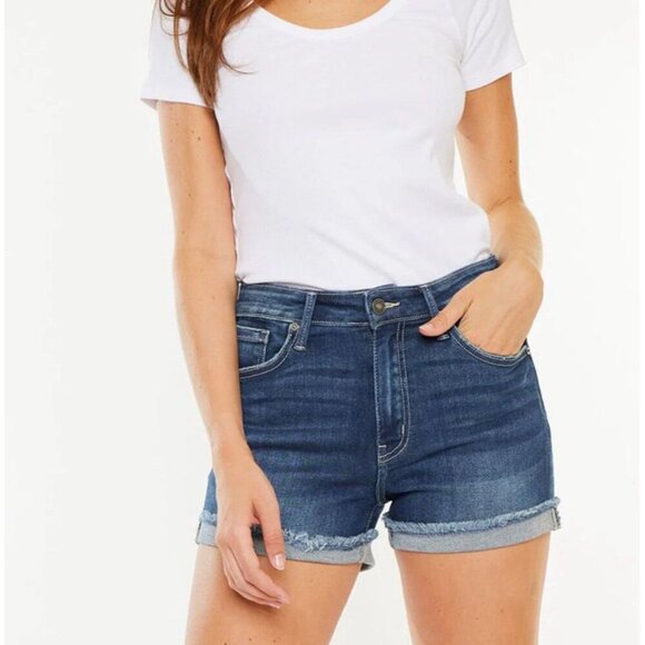 NWT Kancan High Rise Distressed Shorts Womens 3/25 - Picture 1 of 11